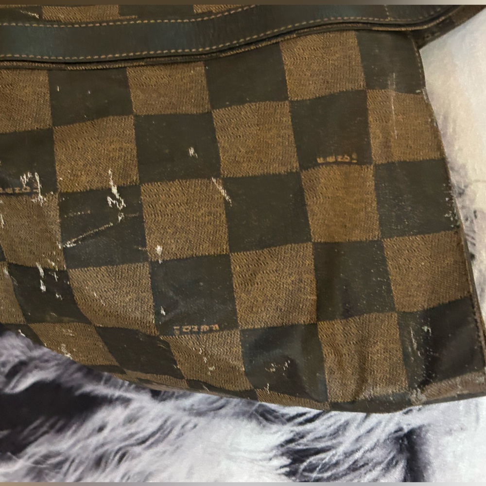 Fendi Brown and Black Checker Tote Bag - Picture 5 of 13